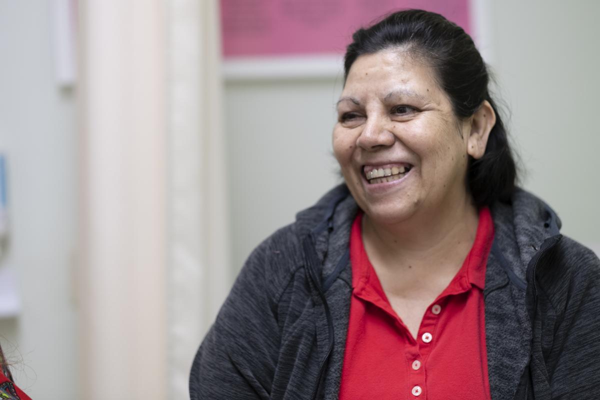 Woman at health clinic